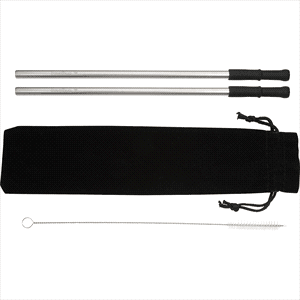 Reusable Stainless Steel Straw Set w/ Brush