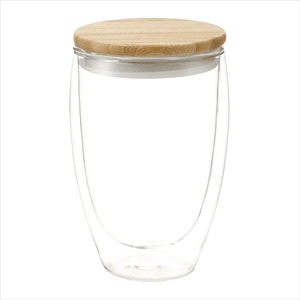 Easton Glass Cup w/ Bamboo Lid 355ml