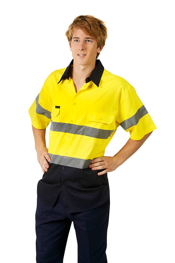 Hi Vis 155 GSM Cotton Twill Shirt, Short Sleeve