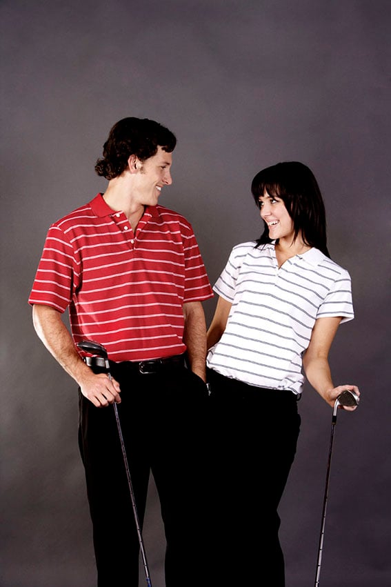 Striped Cotton Pique Polo, Ladies