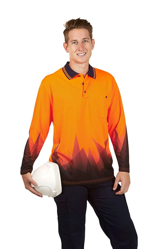 Hi Vis Sublimation Polo Long sleeve