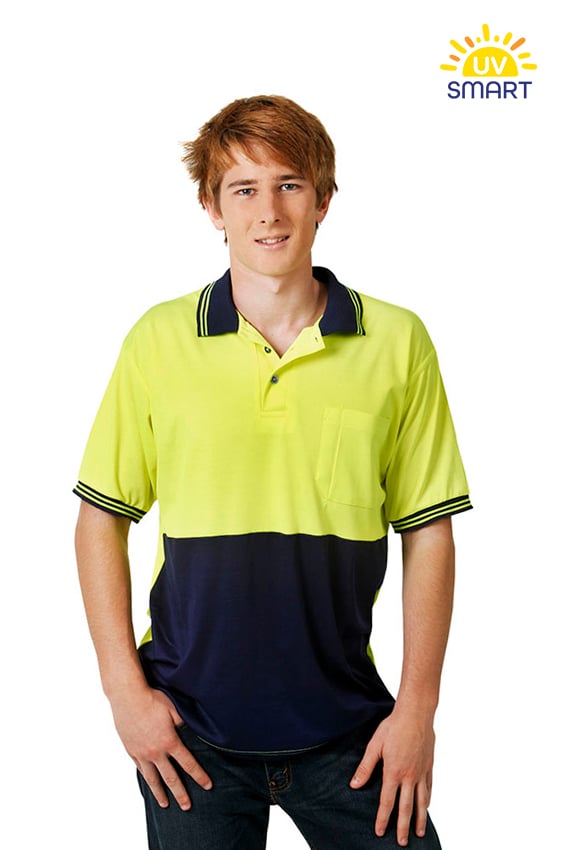 Cotton Back Coolfast Hi Vis Polo Shirt, Short Sleeve