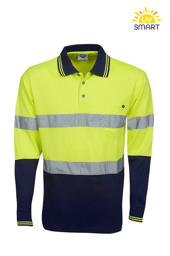 Day/night Hi Vis Cooldry Polo, Long Sleeve