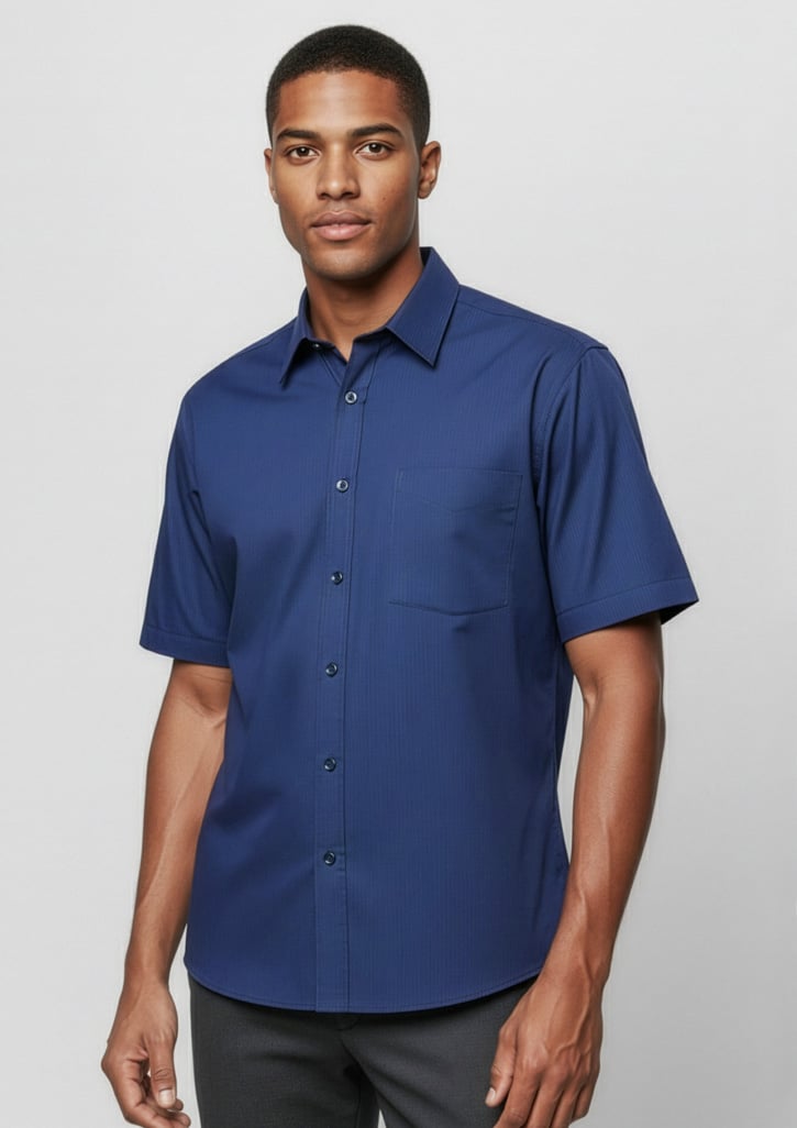 Micro Mens Check Short Sleeve Shirt