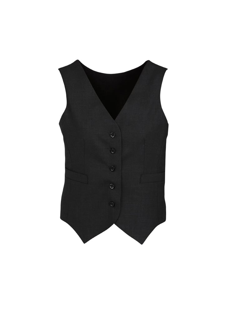 Comfort Wool Stretch Womens Peaked Vest with Knitted Back