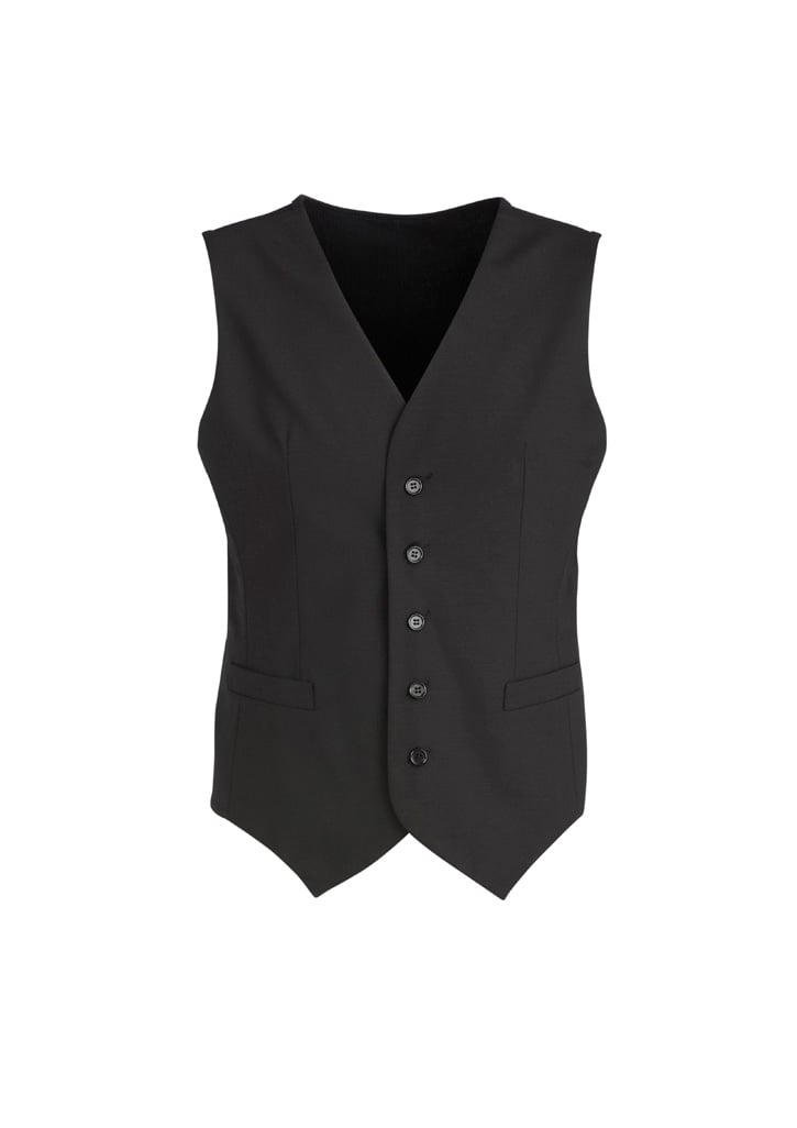 Comfort Wool Stretch Mens Peaked Vest with Knitted Back