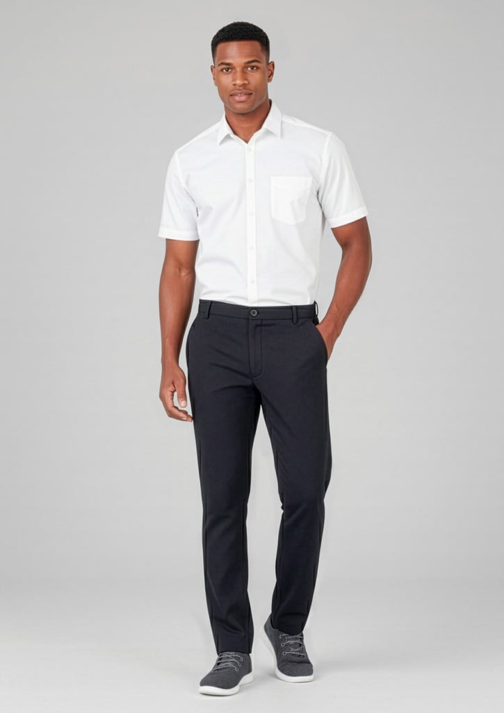 Comfort Waist Mens Flat Front Pant