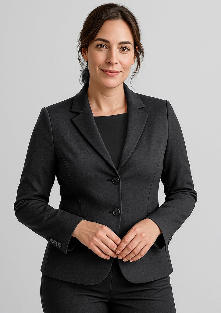 Comfort Wool Stretch Womens 2 Button Mid Length Jacket