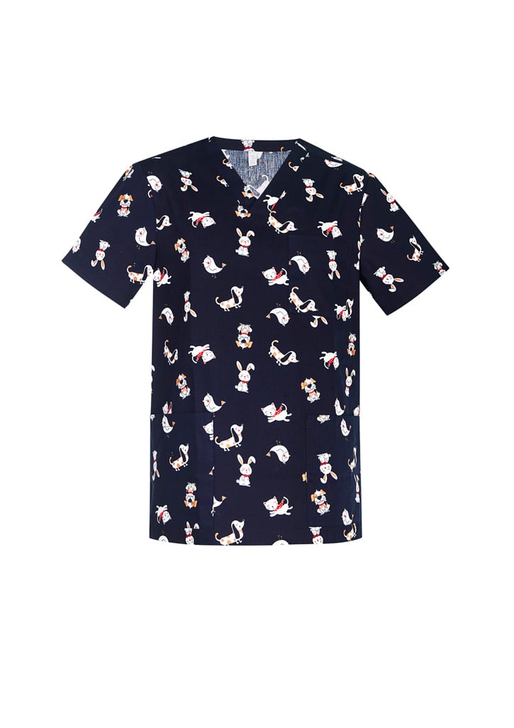 Printed Mens Best Friends Scrub Top
