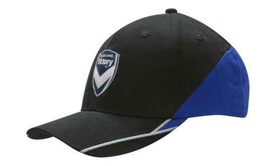 Brushed Heavy Cotton with Fabric Inserts on Crown & Peak, Embroidered Lines on Peak
