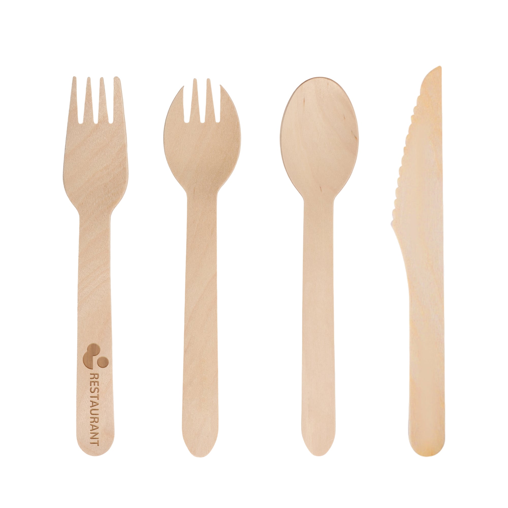 Pack of 100 Per Pack Disposable Wooden Cutlery - (Forks /Spoons/Knives/2 in 1 Spoon and fork)-(Big)