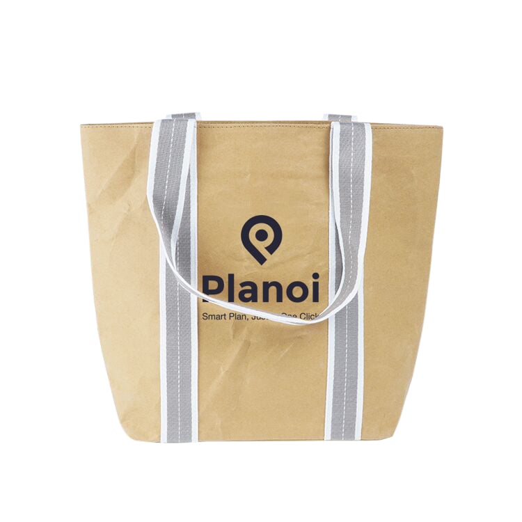 Small Washable Kraft Paper Bag with Cotton Handle(390x330x105mm)