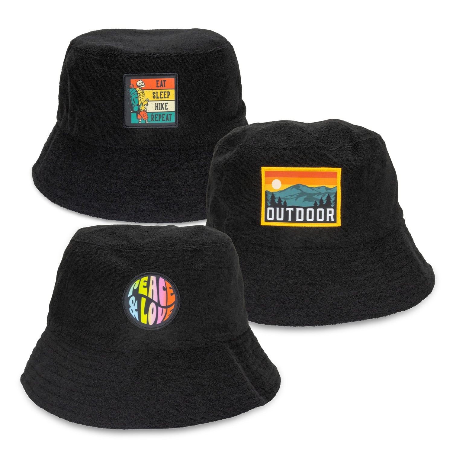 Terry Towelling Bucket Hat with Full Colour Patch