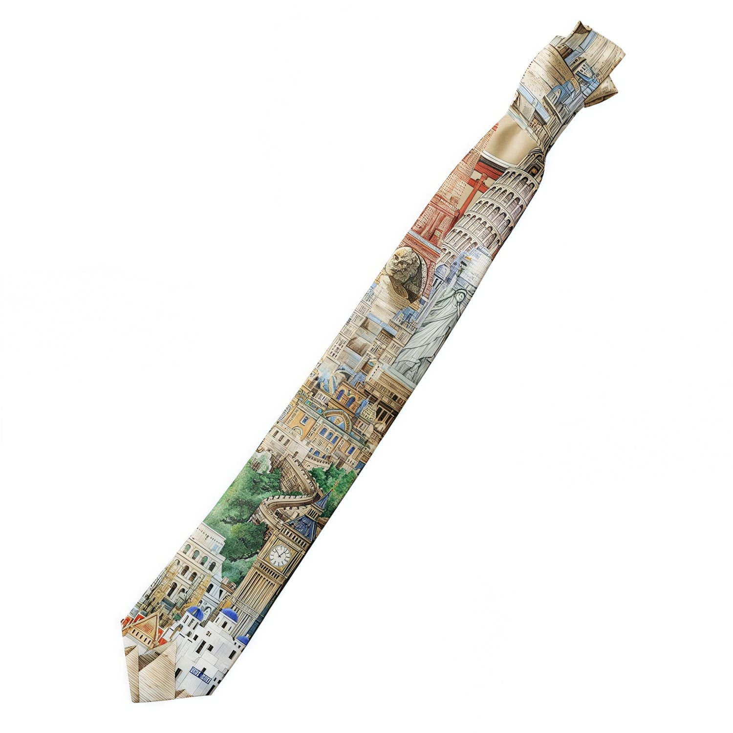 8cm Wide 100% Polyester Printed Tie