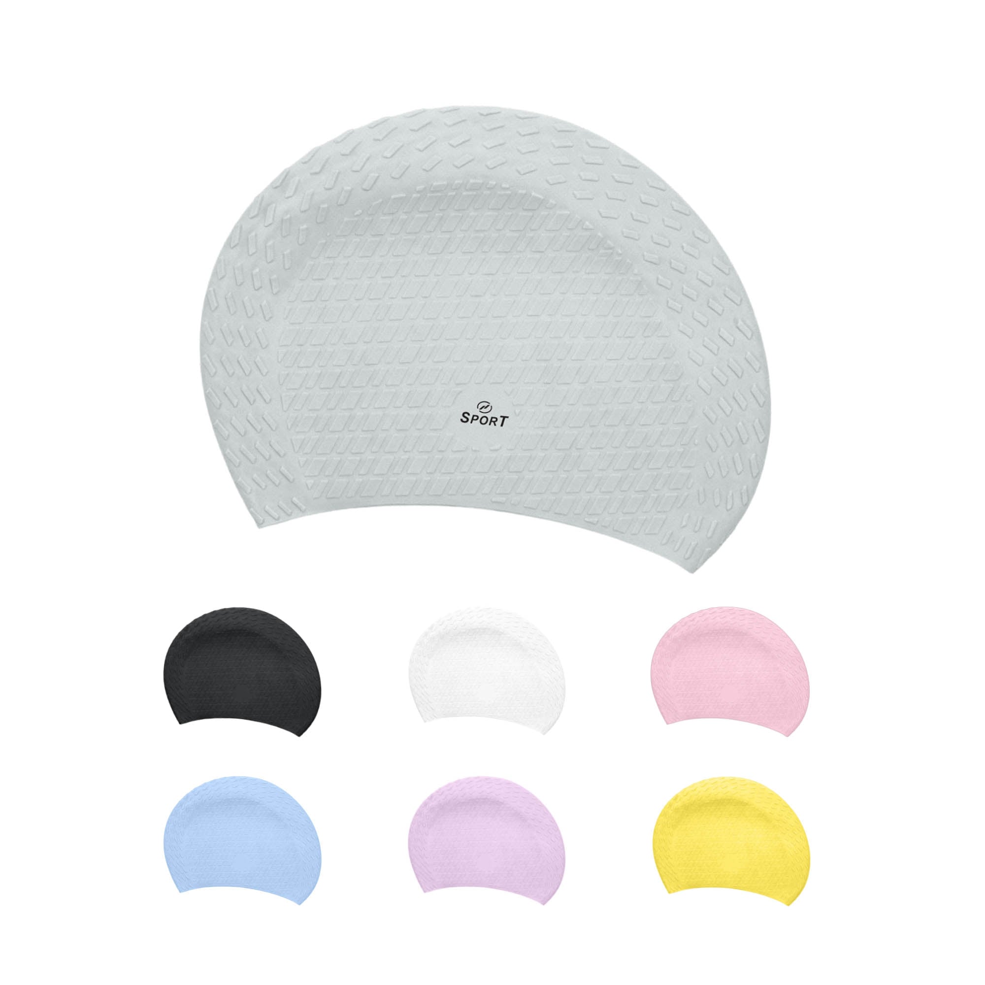 Premium Silicone Swimming Cap-Cube Grains