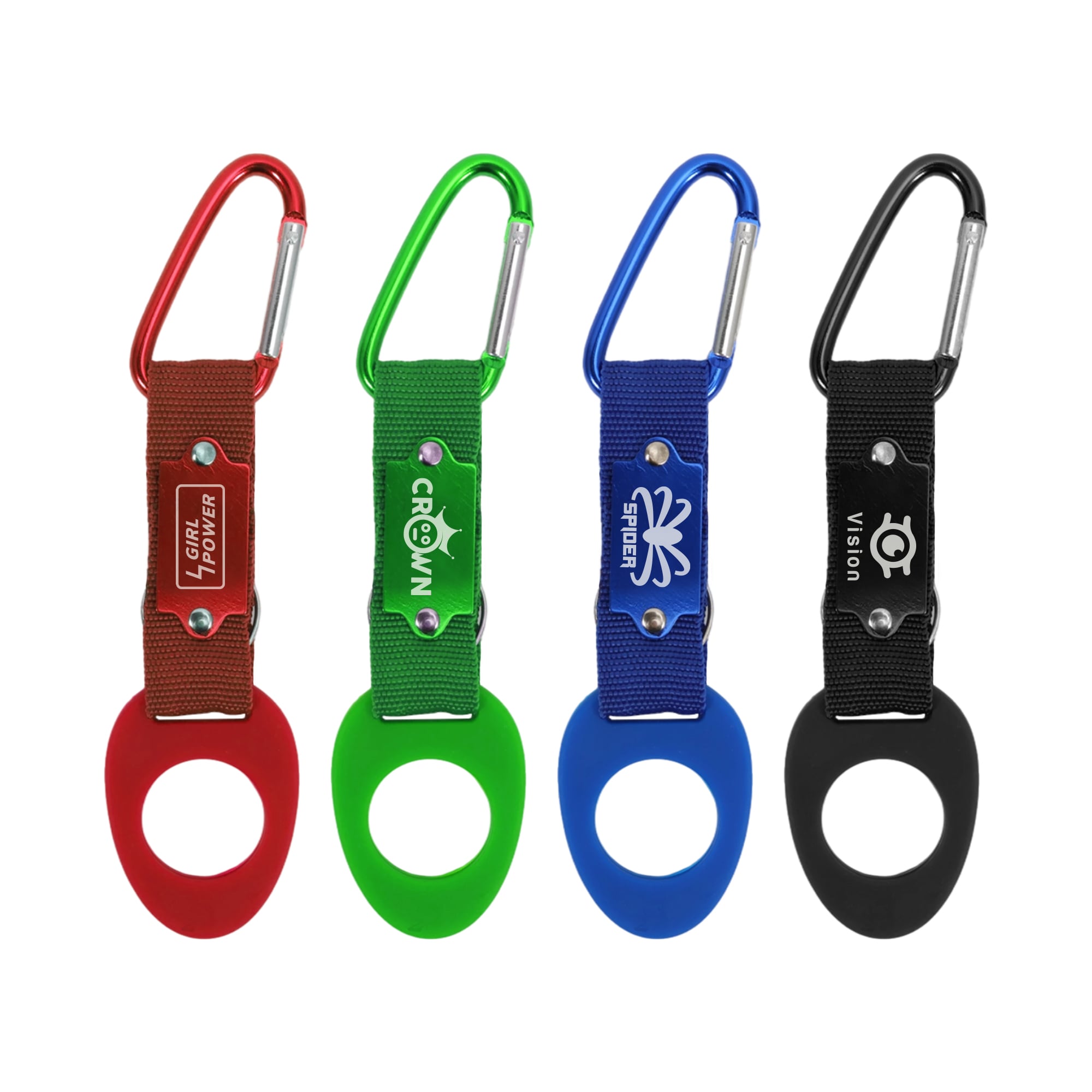 Carabiner Clip With Rubber Bottle Holder