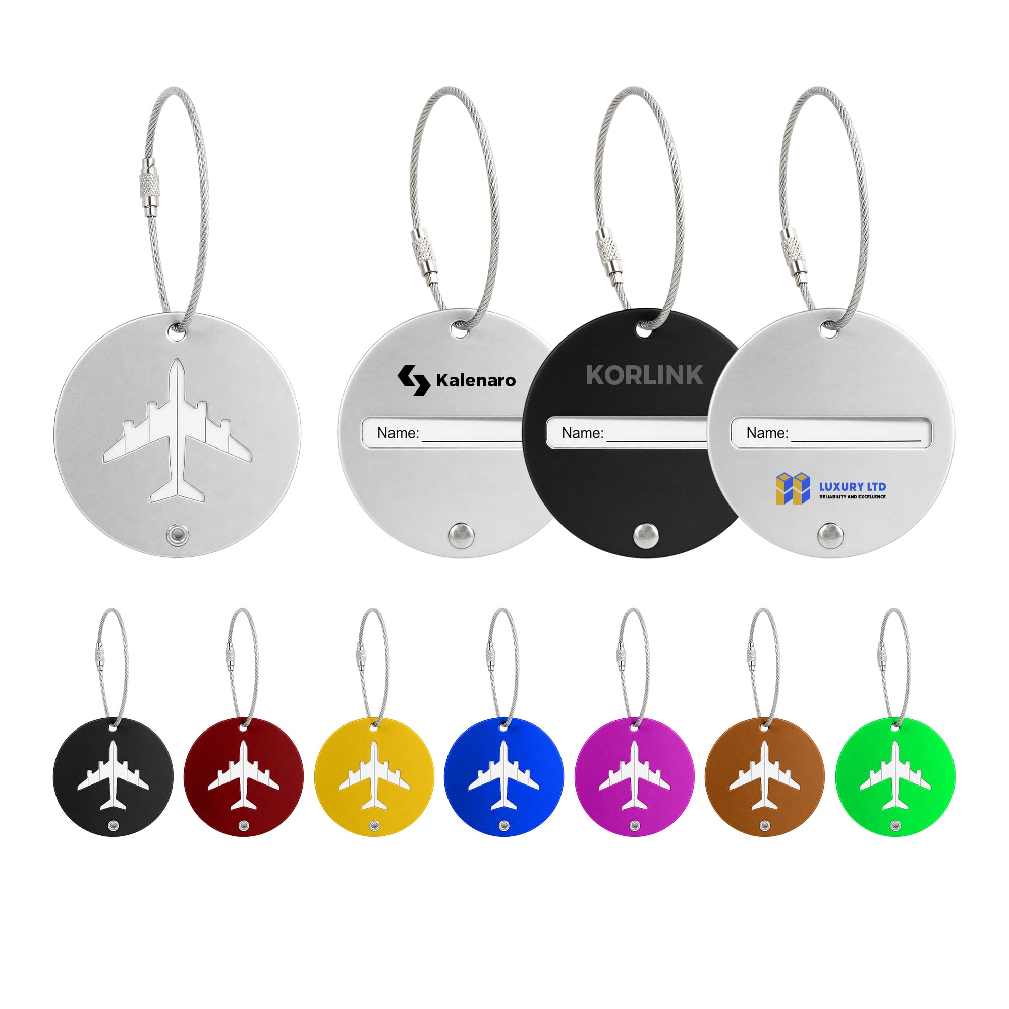 Plane Round Wire Cable Luggage Tag