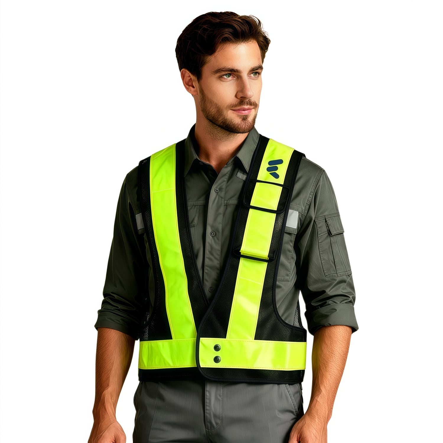 V-Shape Hi-Vis Reflective Adjustable Safety Vest With Pocket